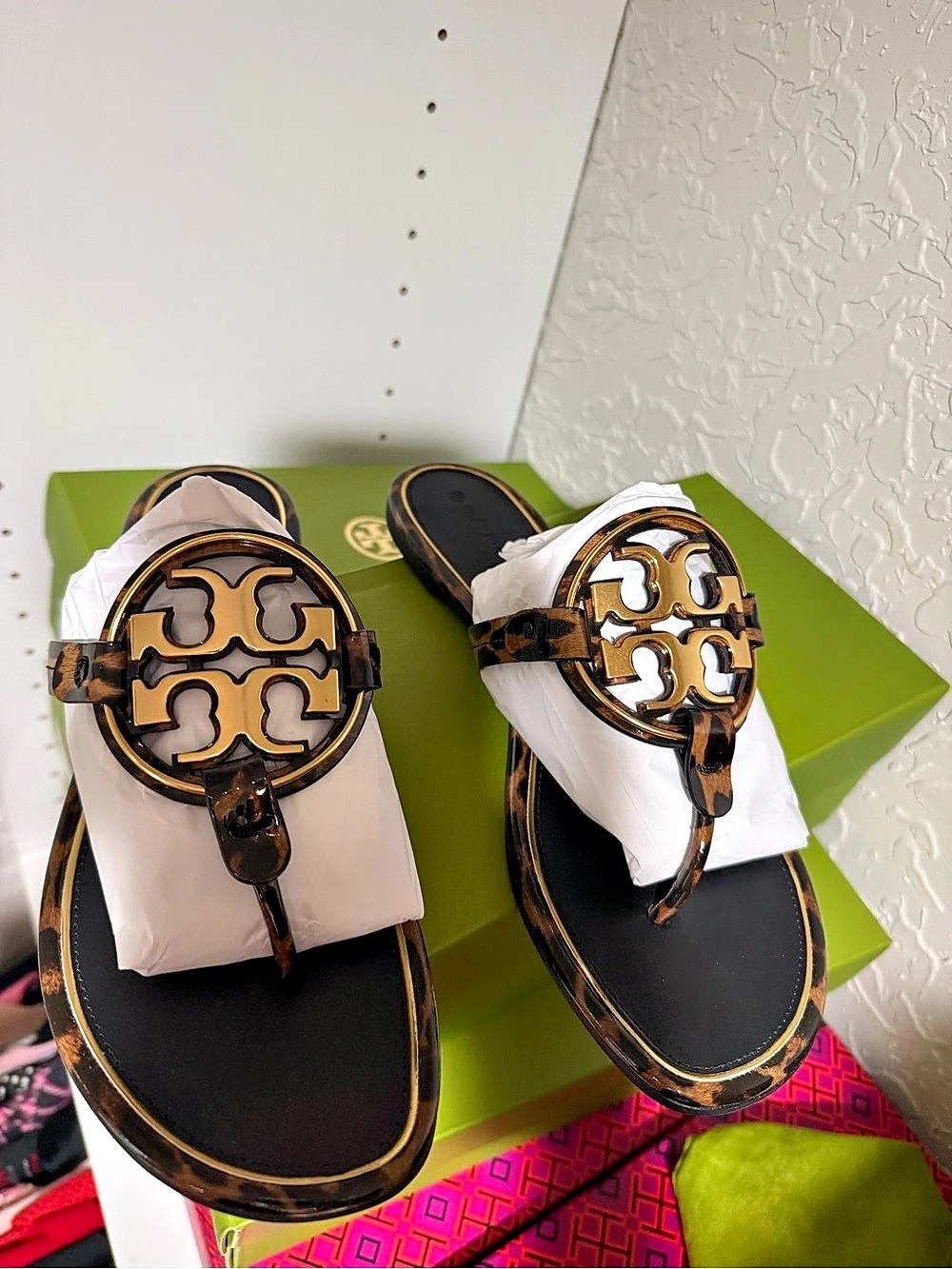 Tory Burch Miller Metal-Logo Leather Thong Sandal Metal-Logo Leather Thong